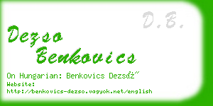 dezso benkovics business card